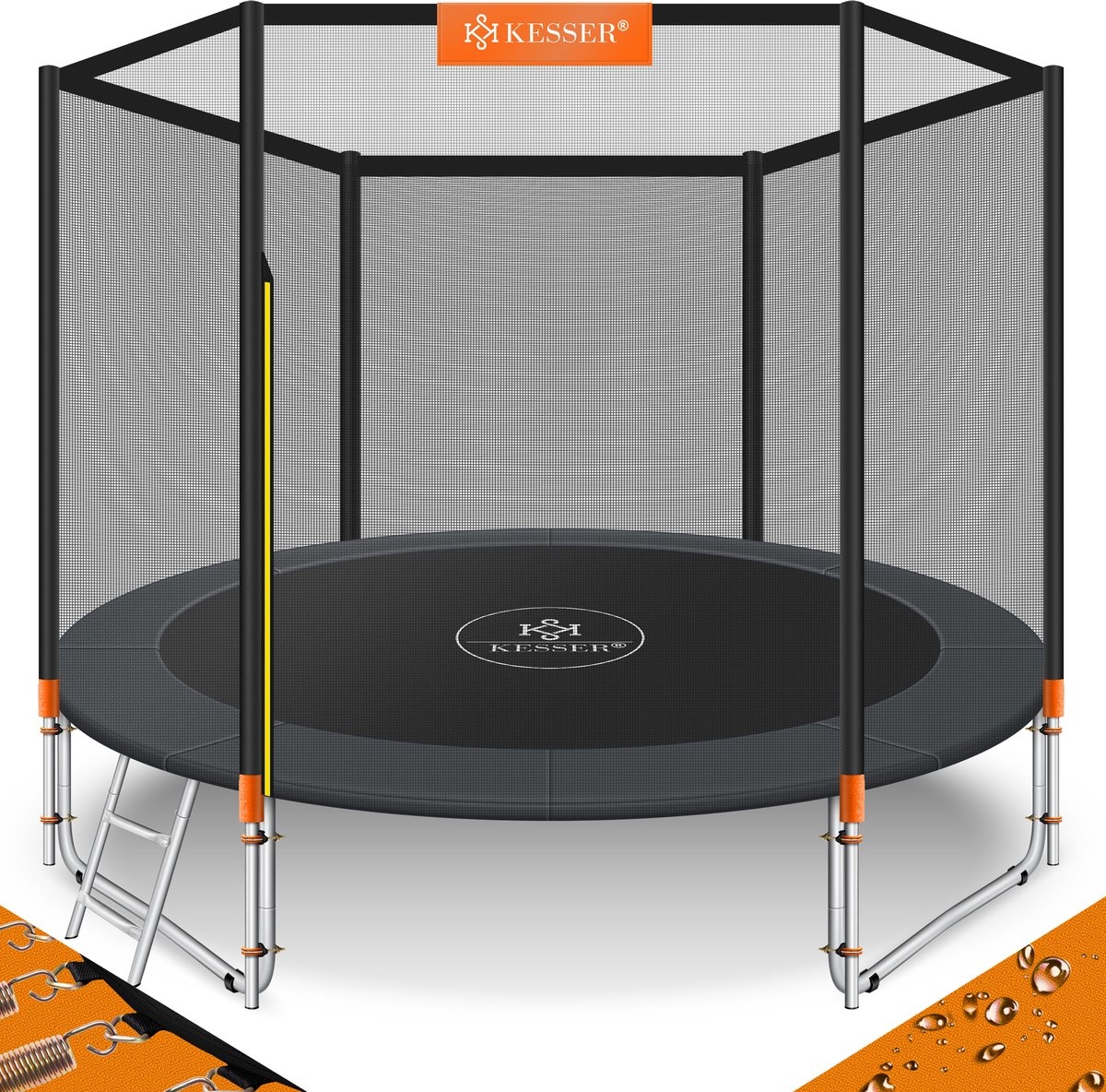 Trampoline - diameter 244 cm - met veiligheidsnet en ladder - max 150 kg belasting