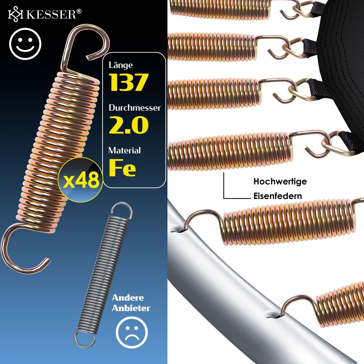 Trampoline - diameter 244 cm - met veiligheidsnet en ladder - max 150 kg belasting - Afbeelding 9
