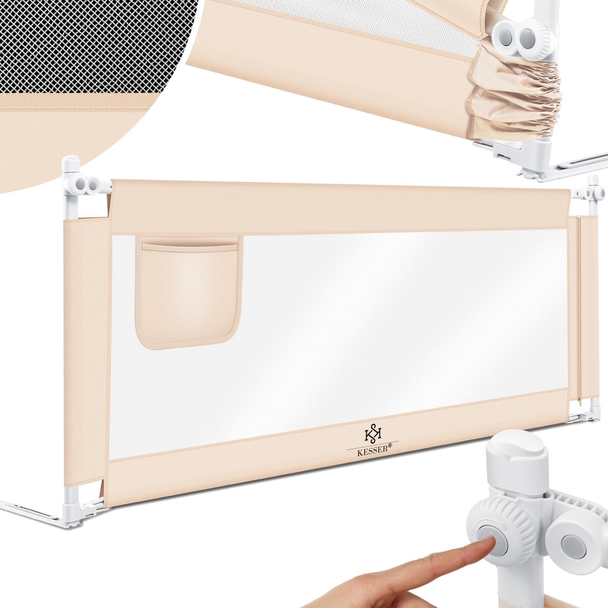 Bedhekje - bedhek kinderbedhek- 150 cm - beige - voor kind en baby