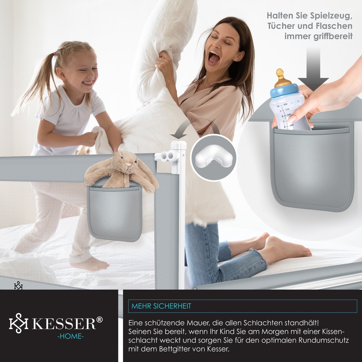 Bedhekje - bedhek kinderbedhek- 150 cm - beige - voor kind en baby - Afbeelding 7