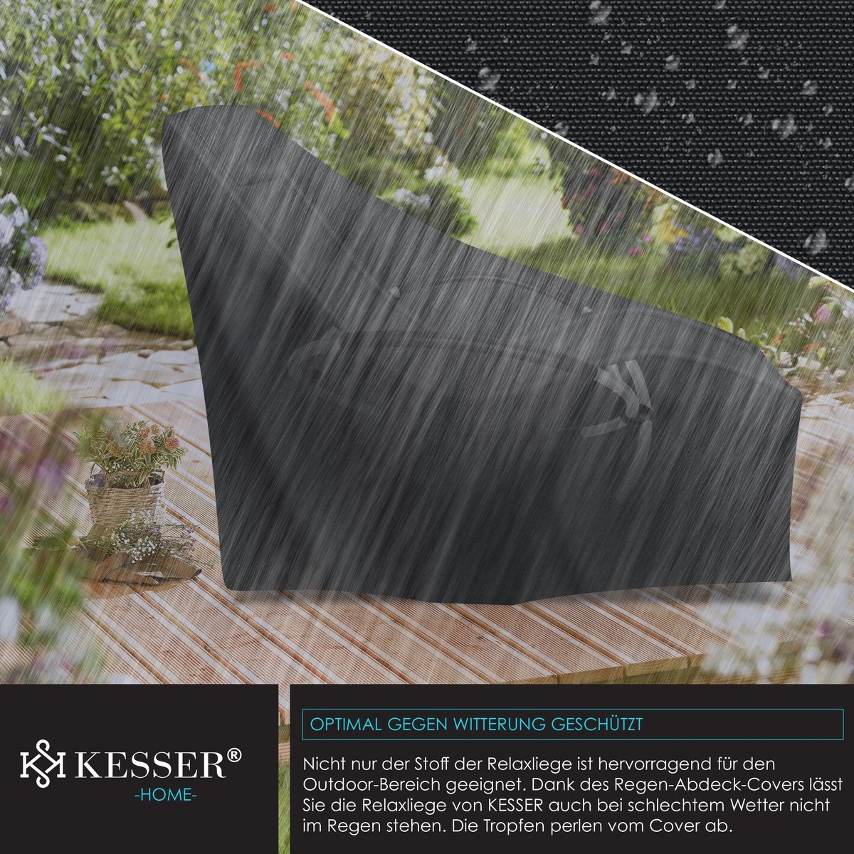 Relax ligstoel - tuinligstoel schommelstoel - 180 kg belastbaar - 174 x 78 x 89 cm - zwart - Afbeelding 5