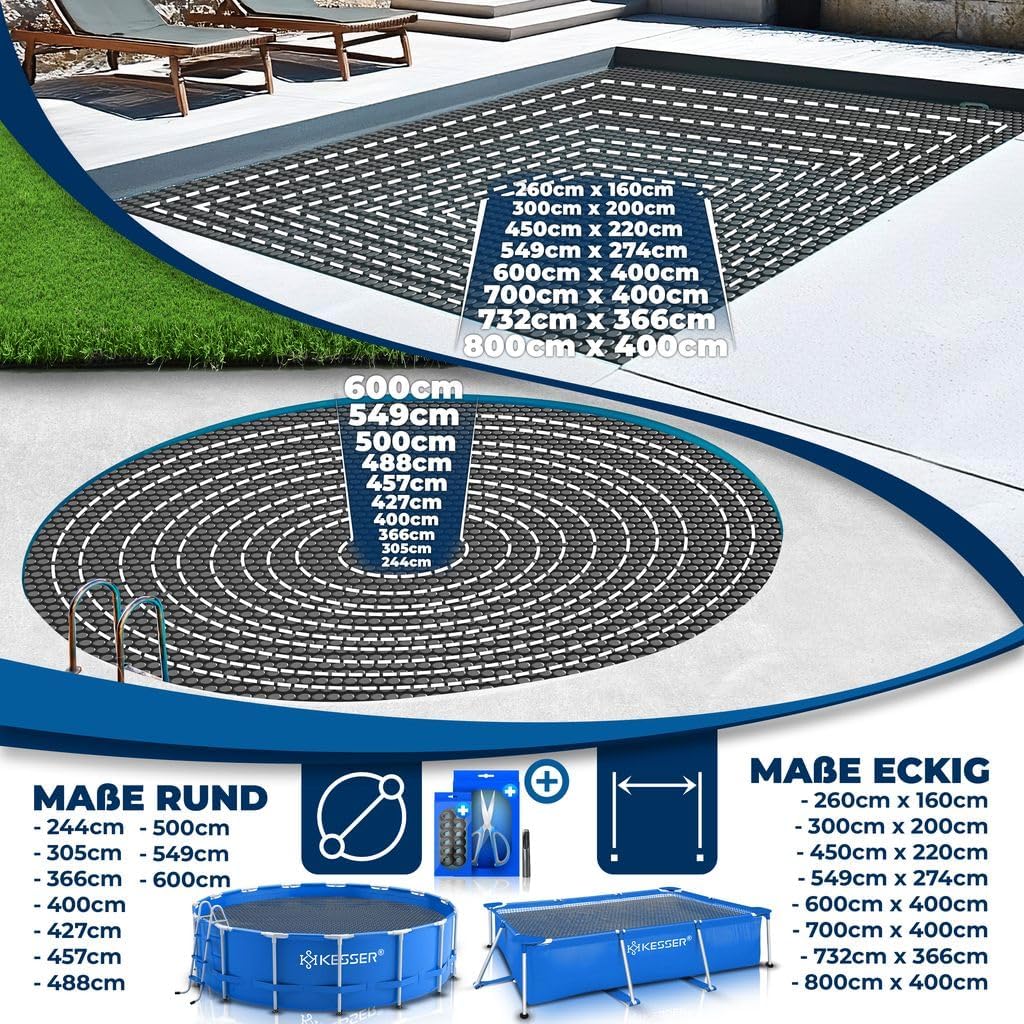 Zwembadafdekhoes / zwembad zonnezeil - rond - 427 cm diameter - zwembadverwarming - 12 ogen - schaar - Afbeelding 5