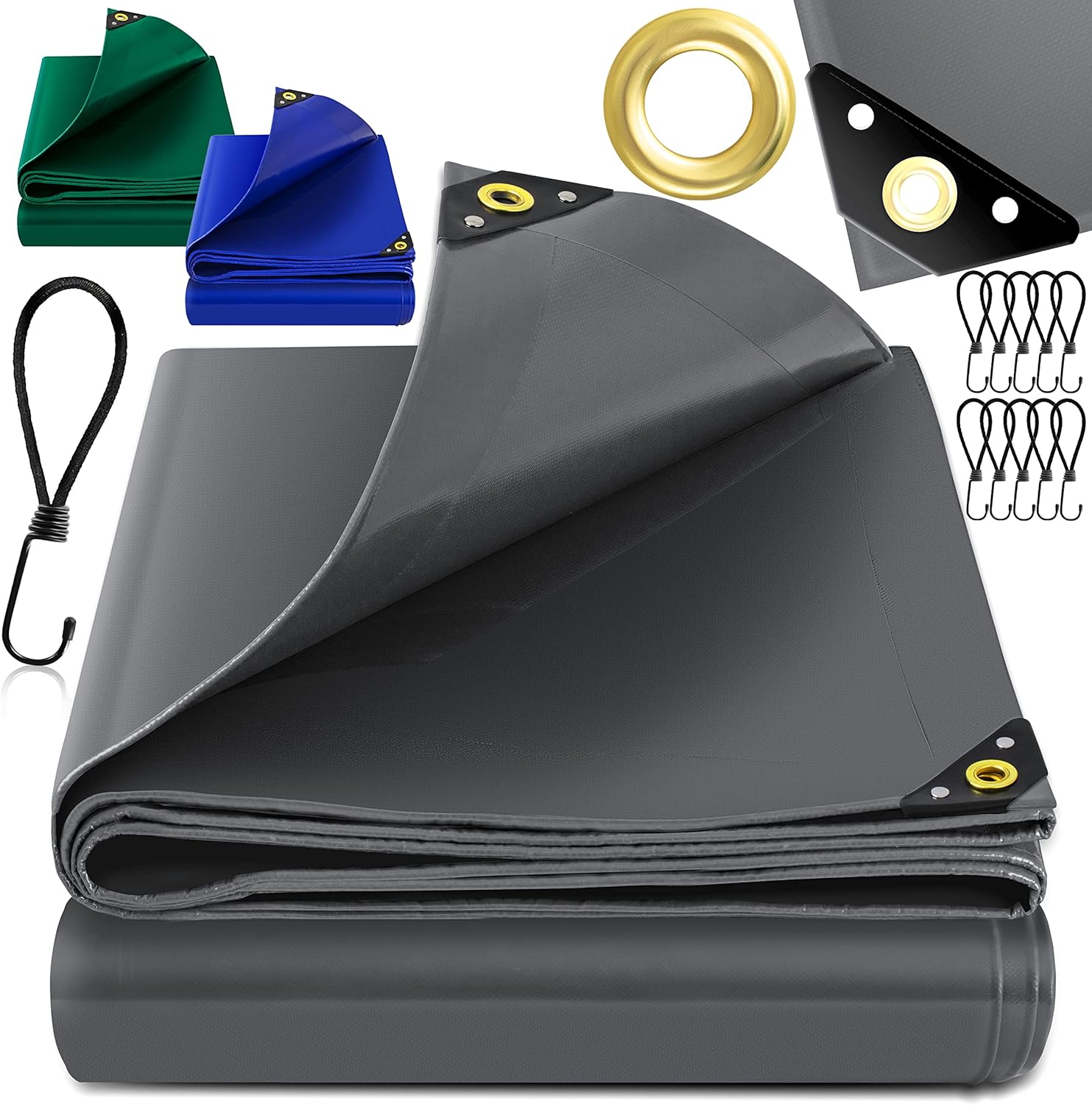 Premium afdekzeil - 700 x 400 cm met oogjes - 650 g/m² - pvc - waterdicht en scheurvast - universeel