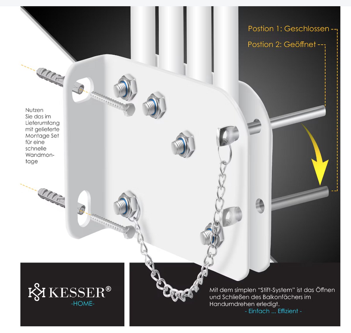 Balkonscherm opvouwbaar 140x140cm - met installatiemateriaal - donkergrijs - Afbeelding 5