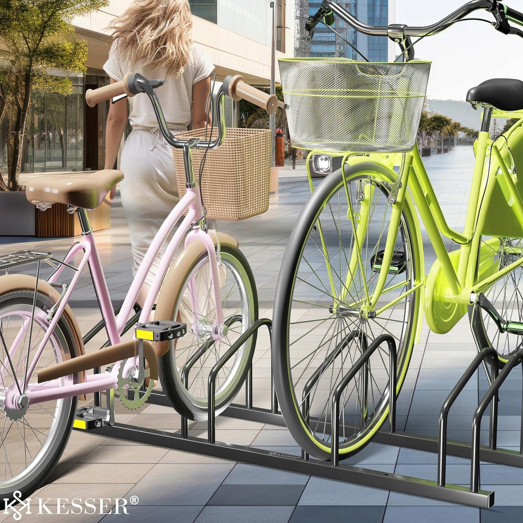 Fietsrek / fietstandaard voor 6 fietsen - lengte 160 cm - 37 cm wielafstand voor bandbreedtes van 30-65 mm -zwart - Afbeelding 2