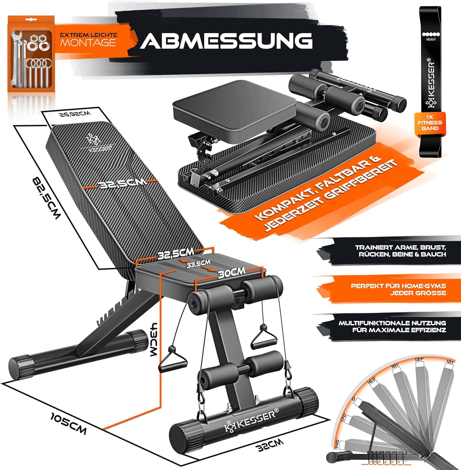 HOMCOM Sit-up Buiktrainer Trainingsbank Fitnessbank In Hoogte Verstelbaar A91 108