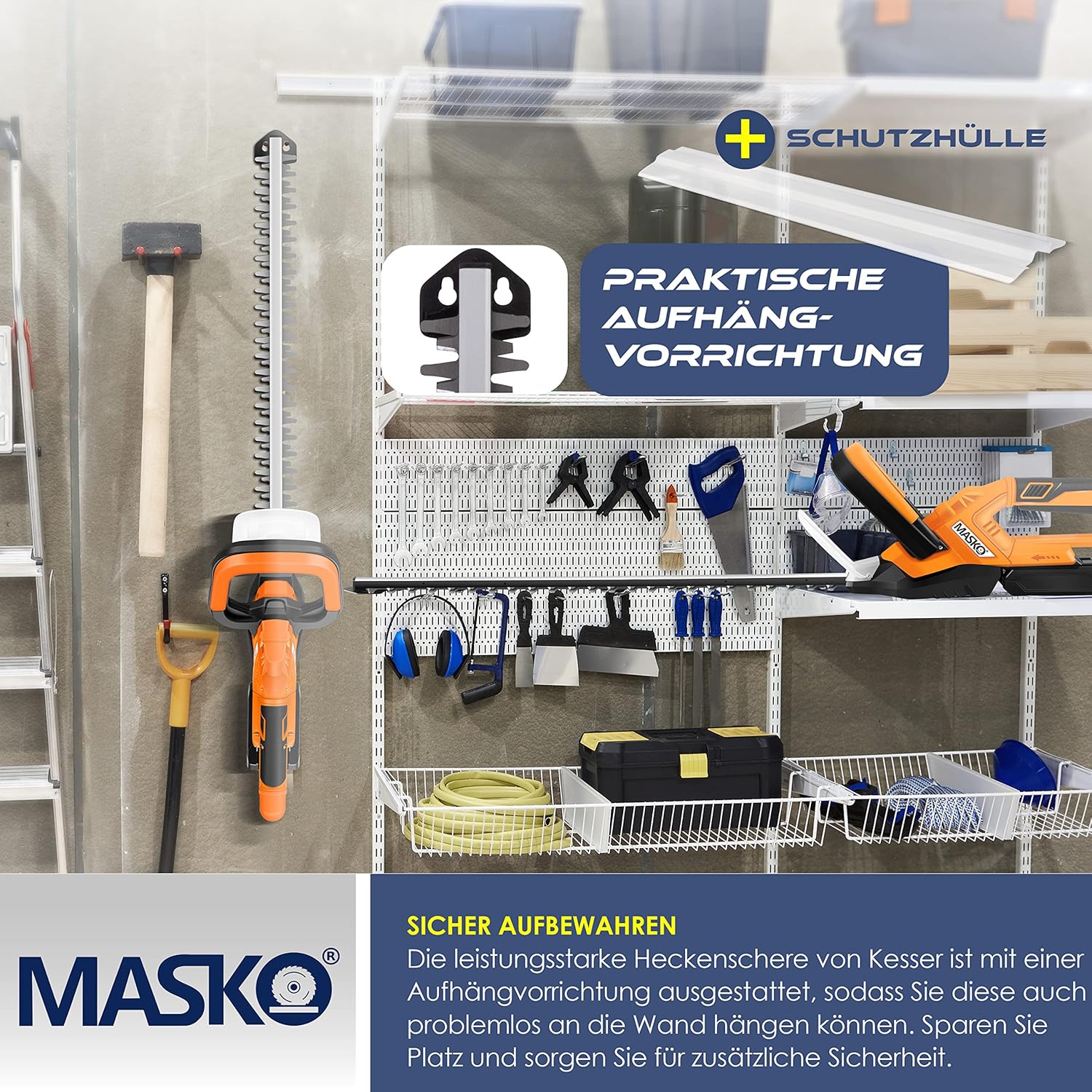 Accu heggenschaar - 57cm snijlengte - incl. handschoenen, beschermhoes en 21 V accu 2,0 Ah accu met oplader - Afbeelding 3