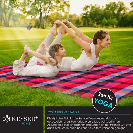 Picknickkleed waterdicht 200x200 cm - geïsoleerd buitenkleed voor 4-6 Personen - wasbaar - rood tinten - Afbeelding 4