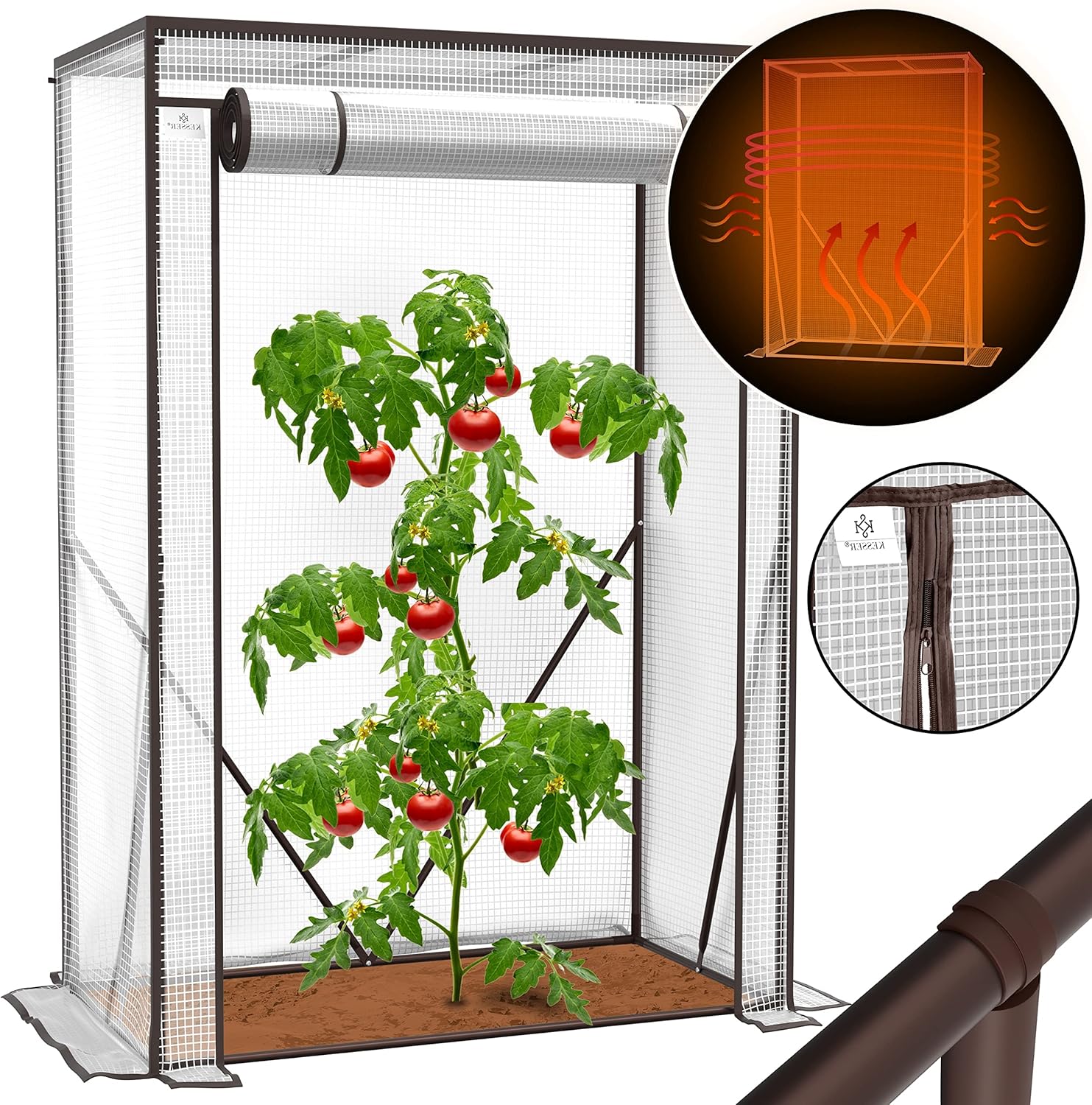 tomatenkas / tuinkas / foliekas - met oproldeur - 100 x 50 x 150 cm - voor tuin en balkon
