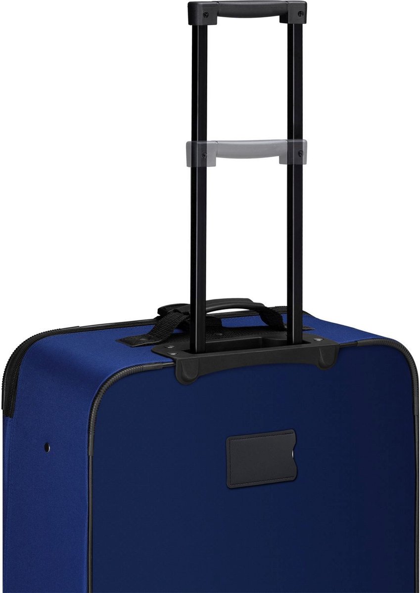 4-delige trolley kofferset - softcase (mesh) - met wieltjes - telescopisch handvat - blauw - Afbeelding 2