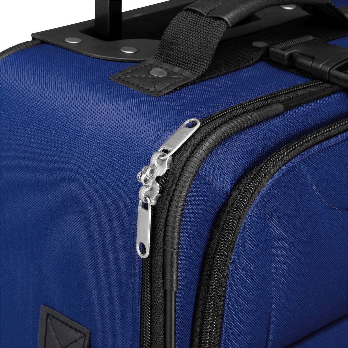 4-delige trolley kofferset - softcase (mesh) - met wieltjes - telescopisch handvat - blauw - Afbeelding 5