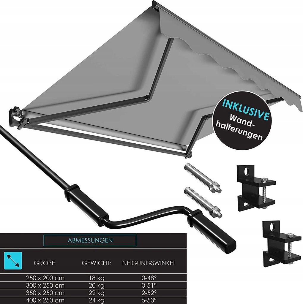 Zonnescherm - luifel - knikarmscherm - beige - 250x200 cm - Afbeelding 4