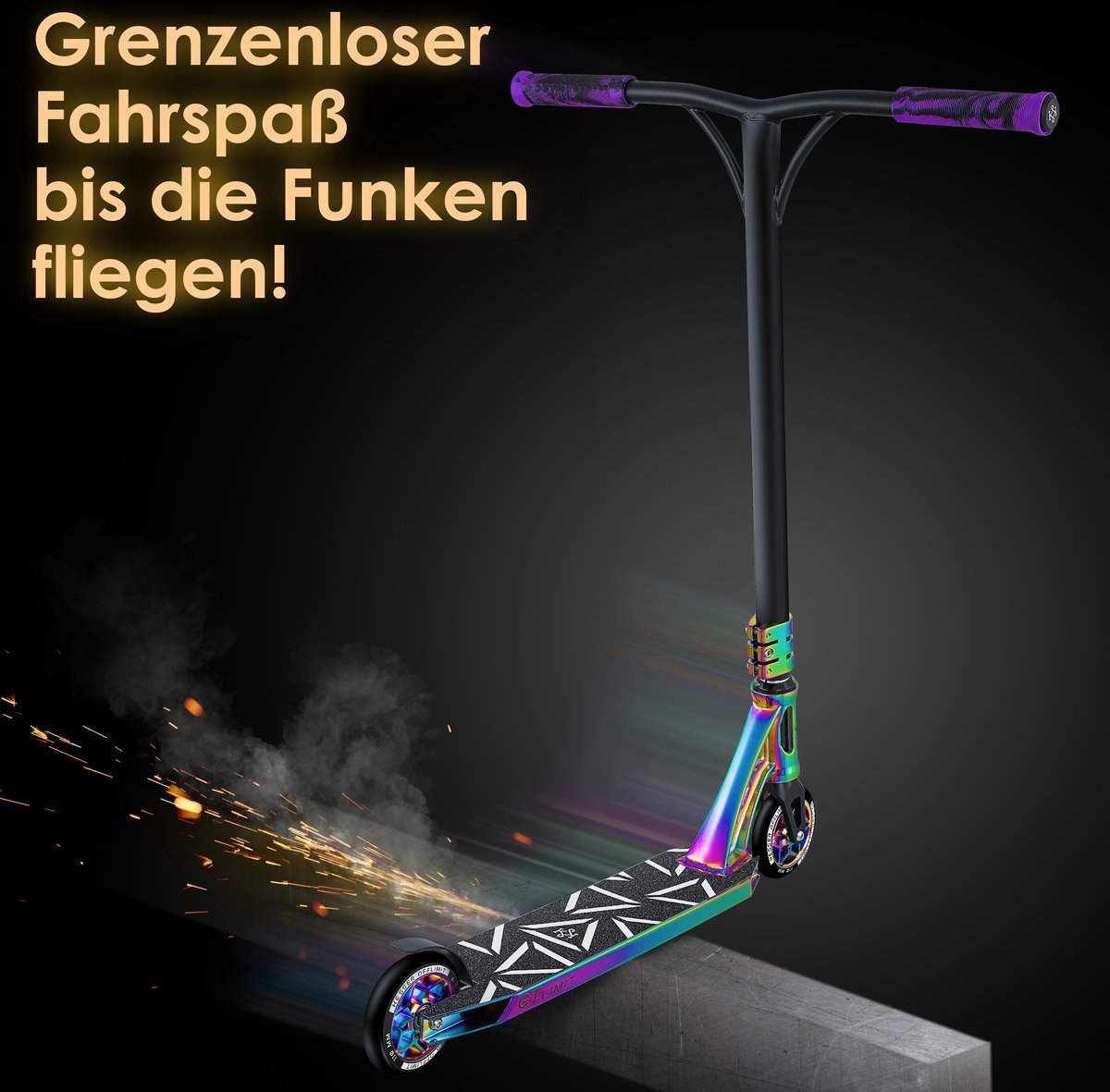 Stuntstep GT-Limit 360° - voor volwassenen en kinderen - ABEC 9 kogellagers - 110 mm PU Wielen - multikleur - Afbeelding 2