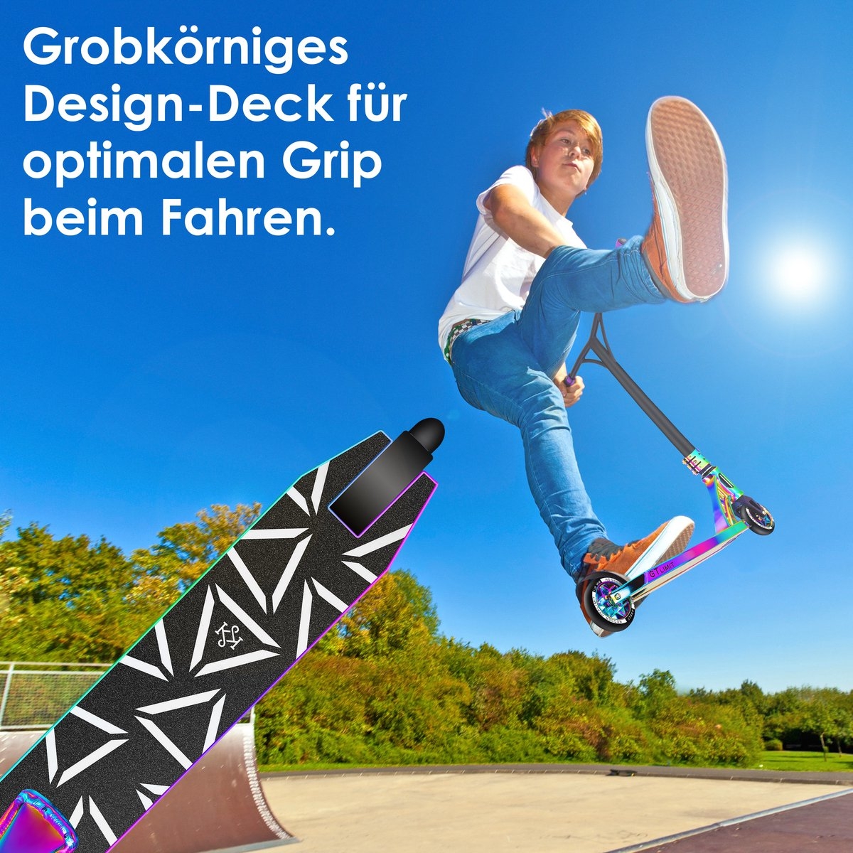 Stuntstep GT-Limit 360° - voor volwassenen en kinderen - ABEC 9 kogellagers - 110 mm PU Wielen - multikleur - Afbeelding 6
