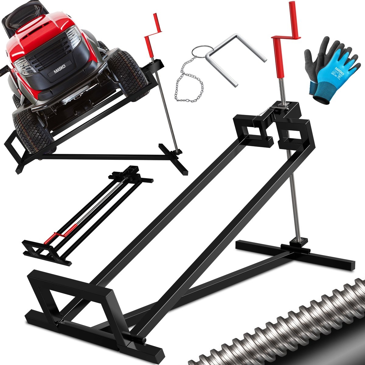 Zitmaaierkrik - grasmaaier krik - 400kg lift - metaal - manuele bediening