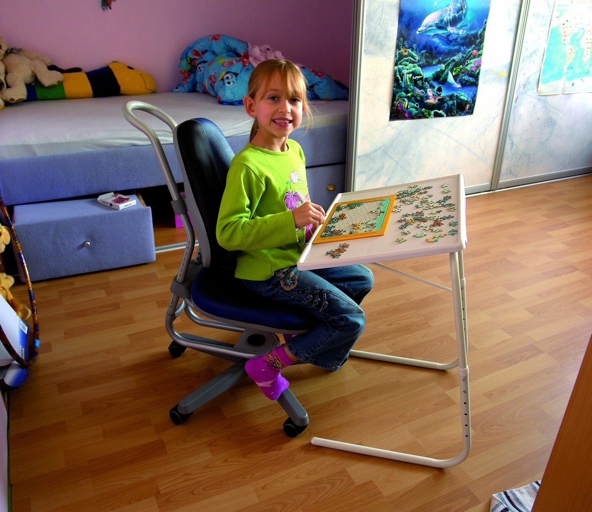 Multifunctionele inklapbare bijzettafel – voor bij bedtafel – laptoptafel – kindertafel - inklapbaar - Afbeelding 7