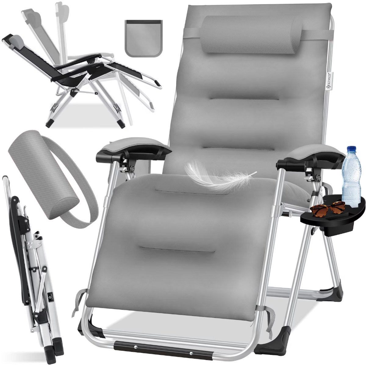 Ligstoel - opvouwbare tuinligstoel - kampeerstoel - 3 in 1 -extra breed en weerbestendig - draagvermogen 200 kg