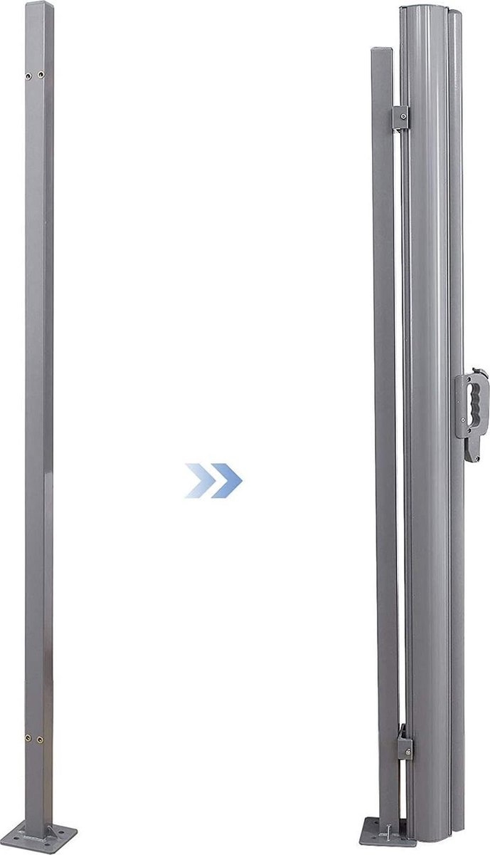 Songmics - staan paal voor windscherm / zonnescherm - losstaande montagepaal voor staand scherm - 11,5 x 11,5 x 152 cm - grijs - GSA002