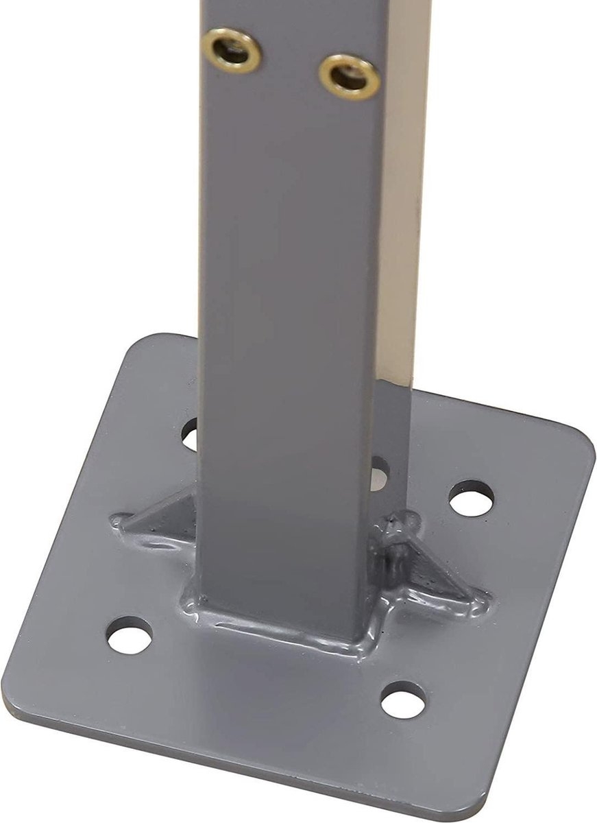 Songmics - staan paal voor windscherm / zonnescherm - losstaande montagepaal voor staand scherm - 11,5 x 11,5 x 152 cm - grijs - GSA002 - Afbeelding 2