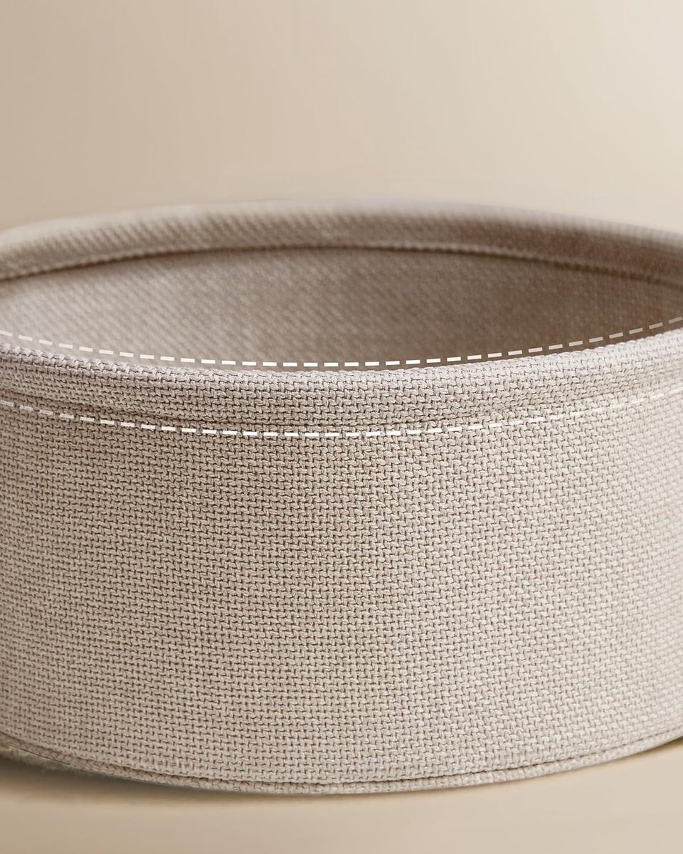 VASAGLE - ronde salontafel met opbergbak – modern design met stoffen mand - wit en bruin – LCT244W10 - Afbeelding 5