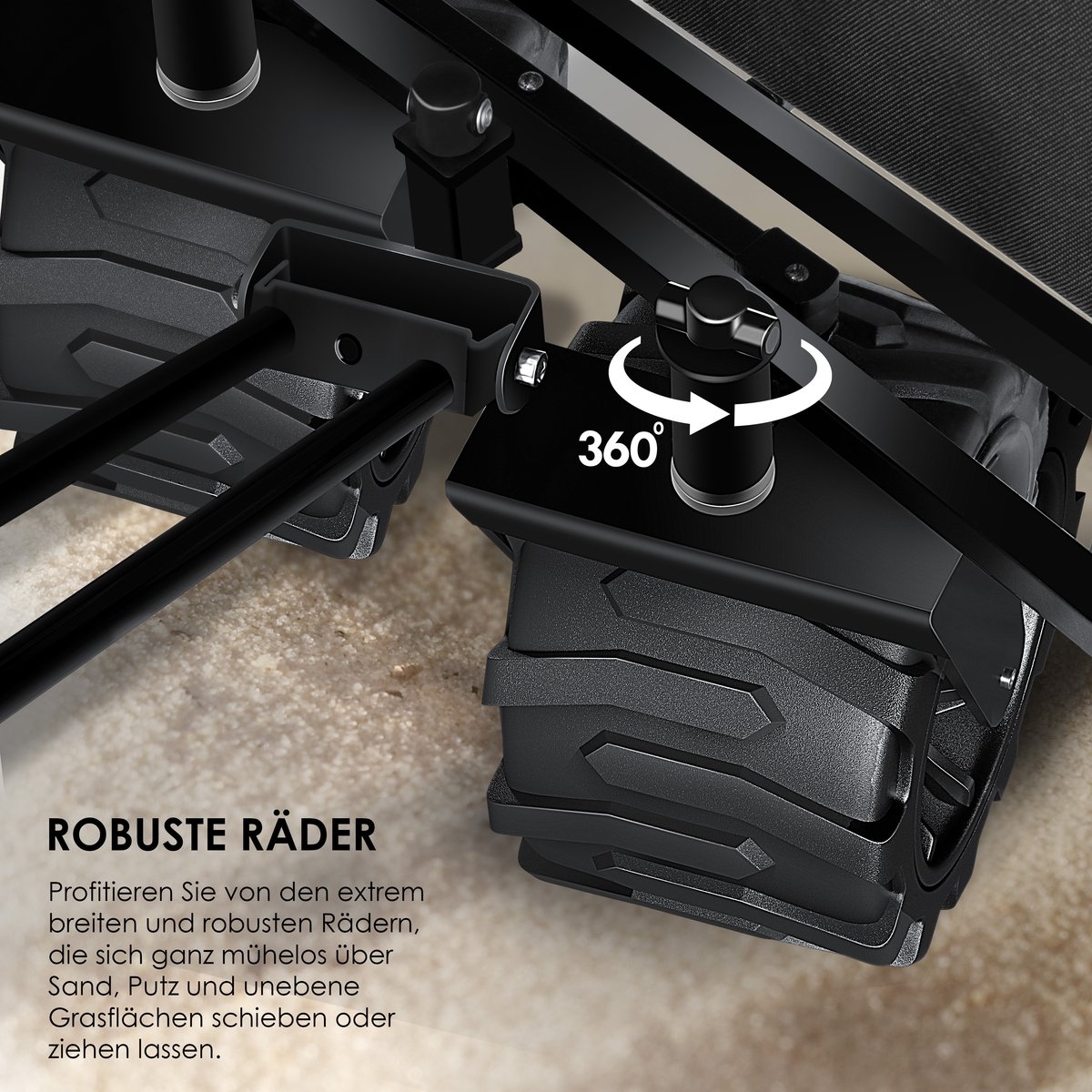 Opvouwbaar bolderwagen - tot 120 kg draagvermogen - bak afmeting 92x56 cm - zwart met grijs - Afbeelding 6