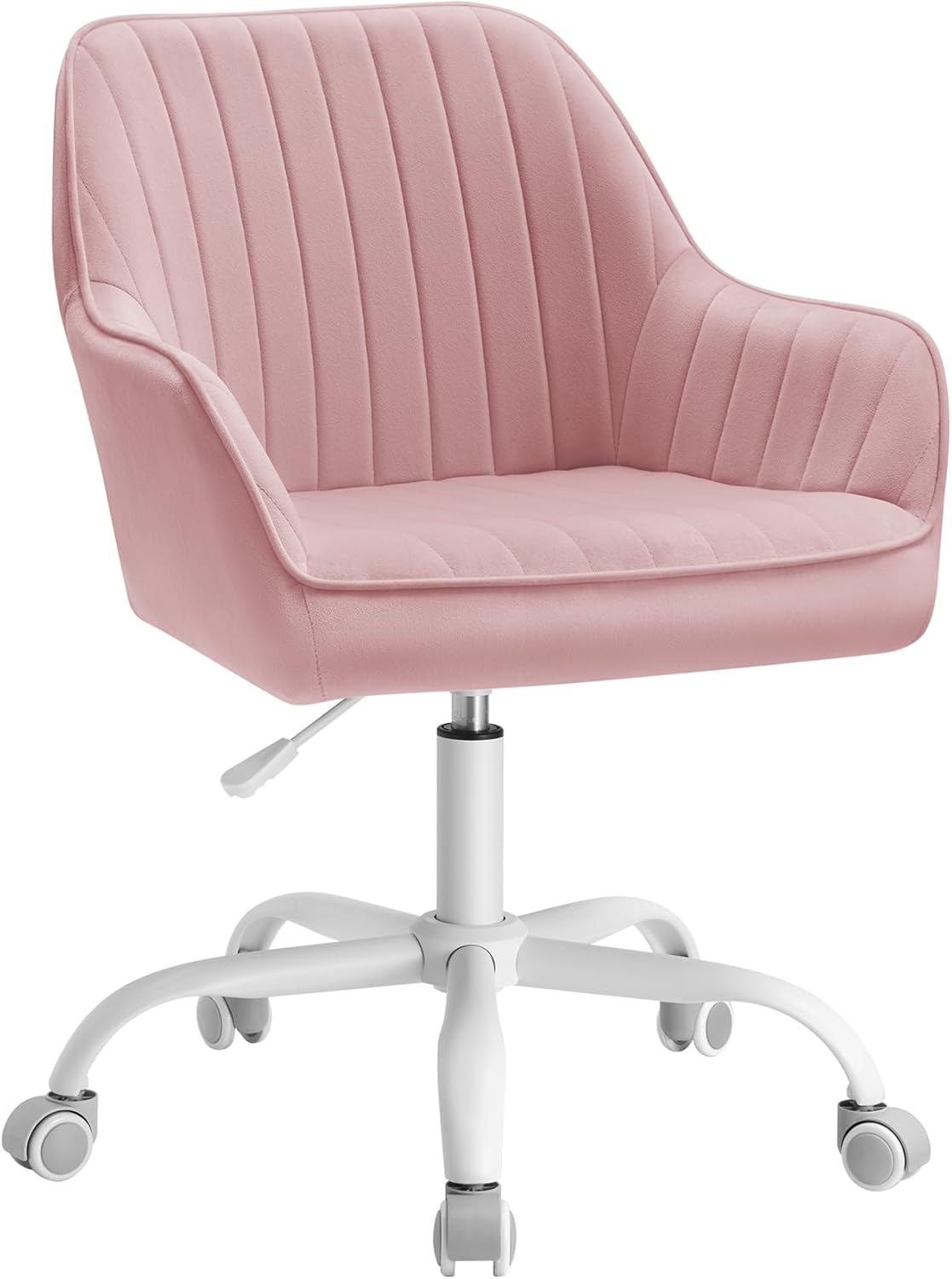 Bureaustoel roze - ergonomisch - hoogte verstelbaar - zilver frame - draaibaar - OBG012R01