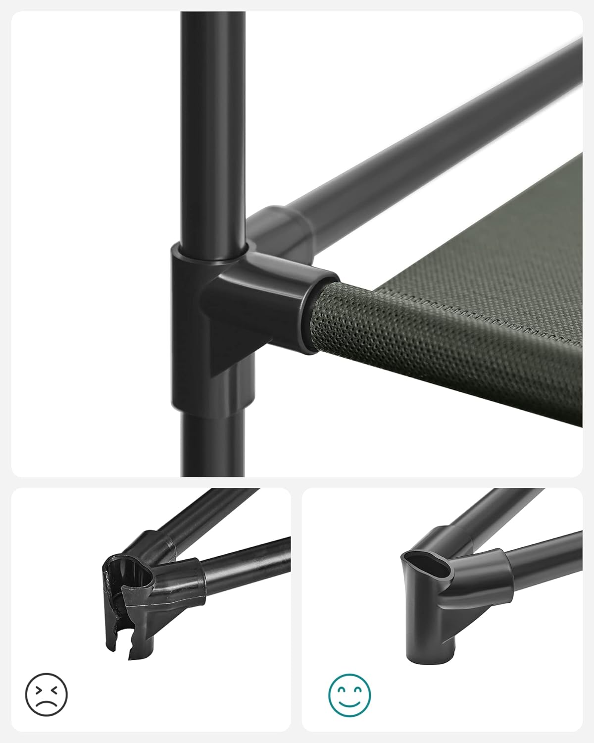 Kledingkast - metaal met stof - voor slaapkamer - 45 x 150 x 175 cm - 12 vakken - saliegroen - lsf003c02 - Afbeelding 7