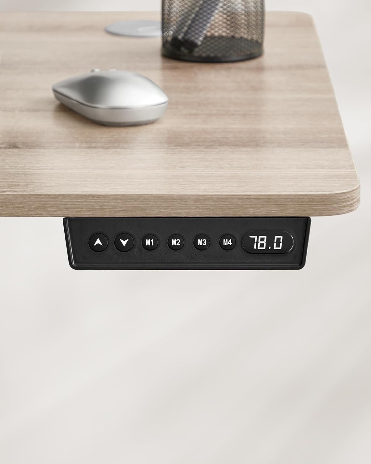 SONGMICS - Elektrisch bureau - 60 x 140 cm - hoogteverstelbaar 72-120 cm - zit sta bureau - geheugenfunctie - wit-grijs - LSD016H01 - Afbeelding 6