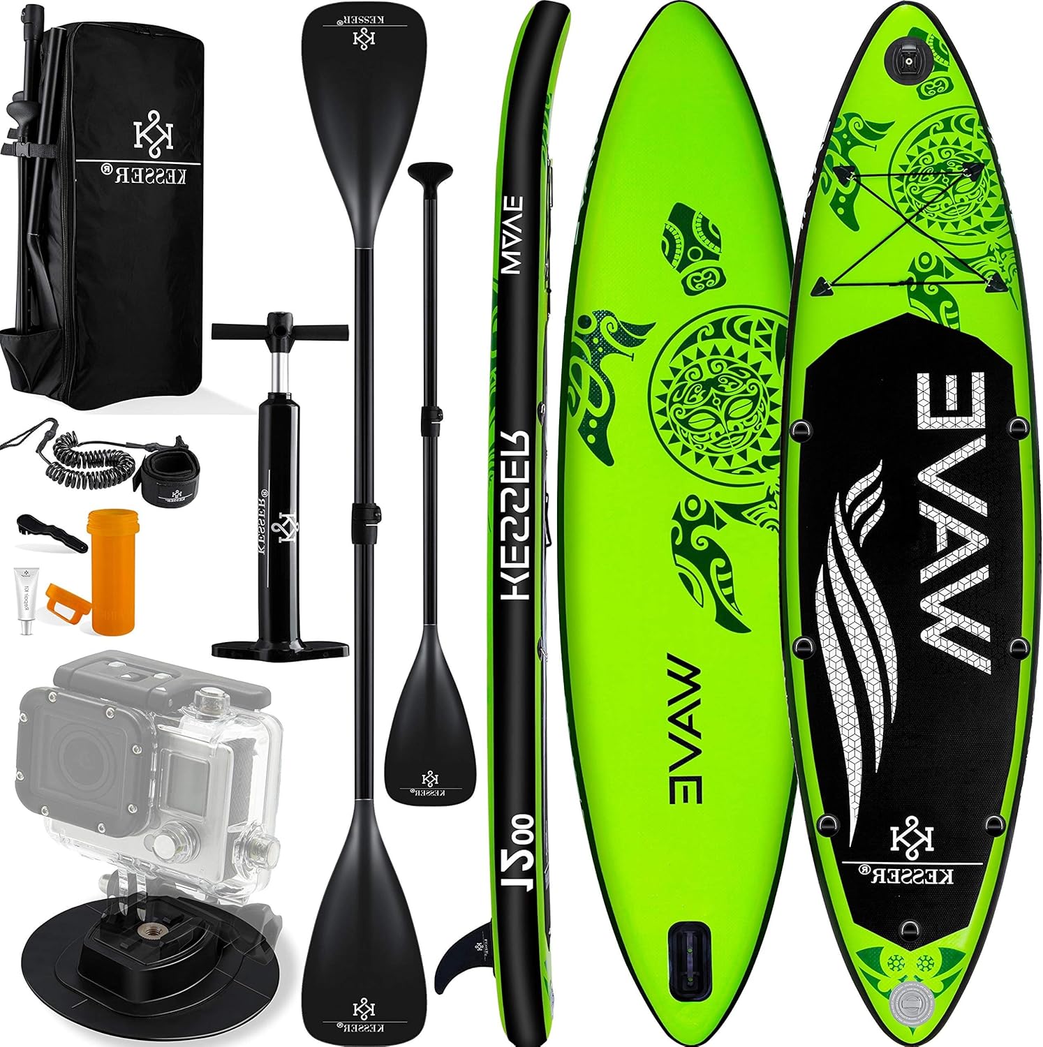 Kesser - SUP Board opblaasset - Stand Up Paddle Board - lengte 320 cm - 6 inch dikte - met accessoires - maximaal 130 kg