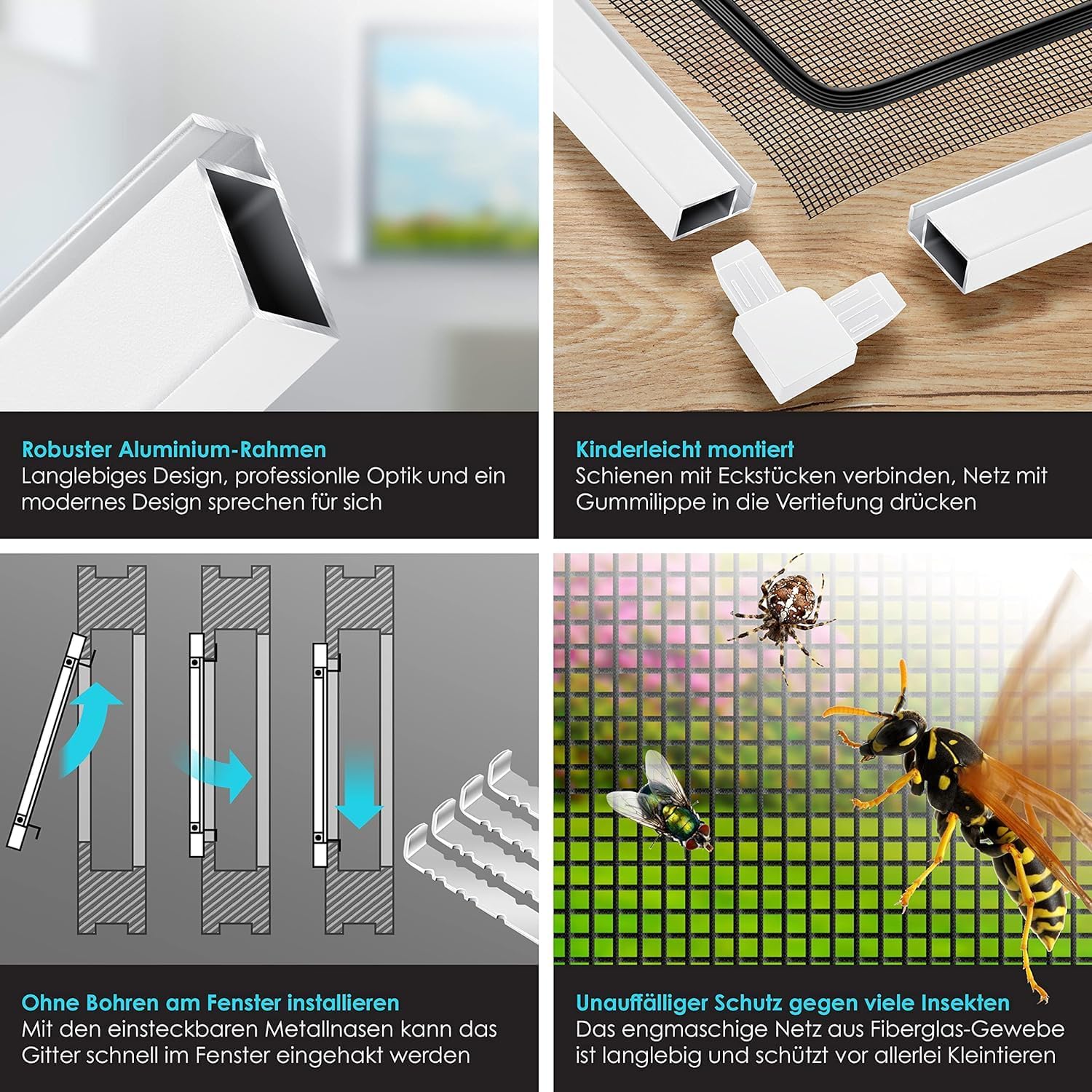 Raamhor met frame - 120x140 cm - montage zonder gereedschap - lichtgewicht - op maat te zagen - Afbeelding 3