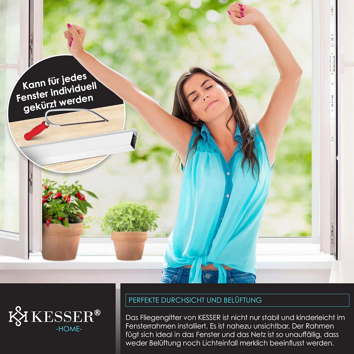 Raamhor met frame - 120x140 cm - montage zonder gereedschap - lichtgewicht - op maat te zagen - Afbeelding 5