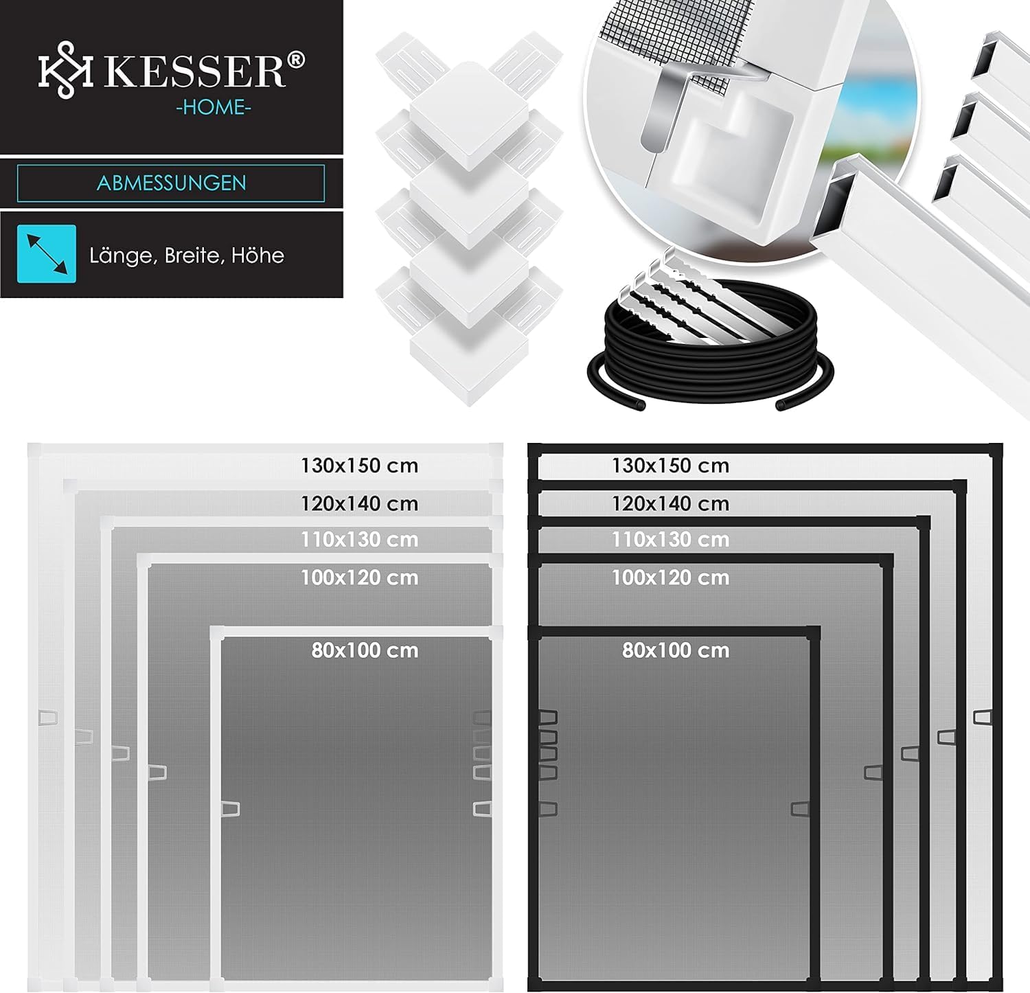 Raamhor met frame - 120x140 cm - montage zonder gereedschap - lichtgewicht - op maat te zagen - Afbeelding 7