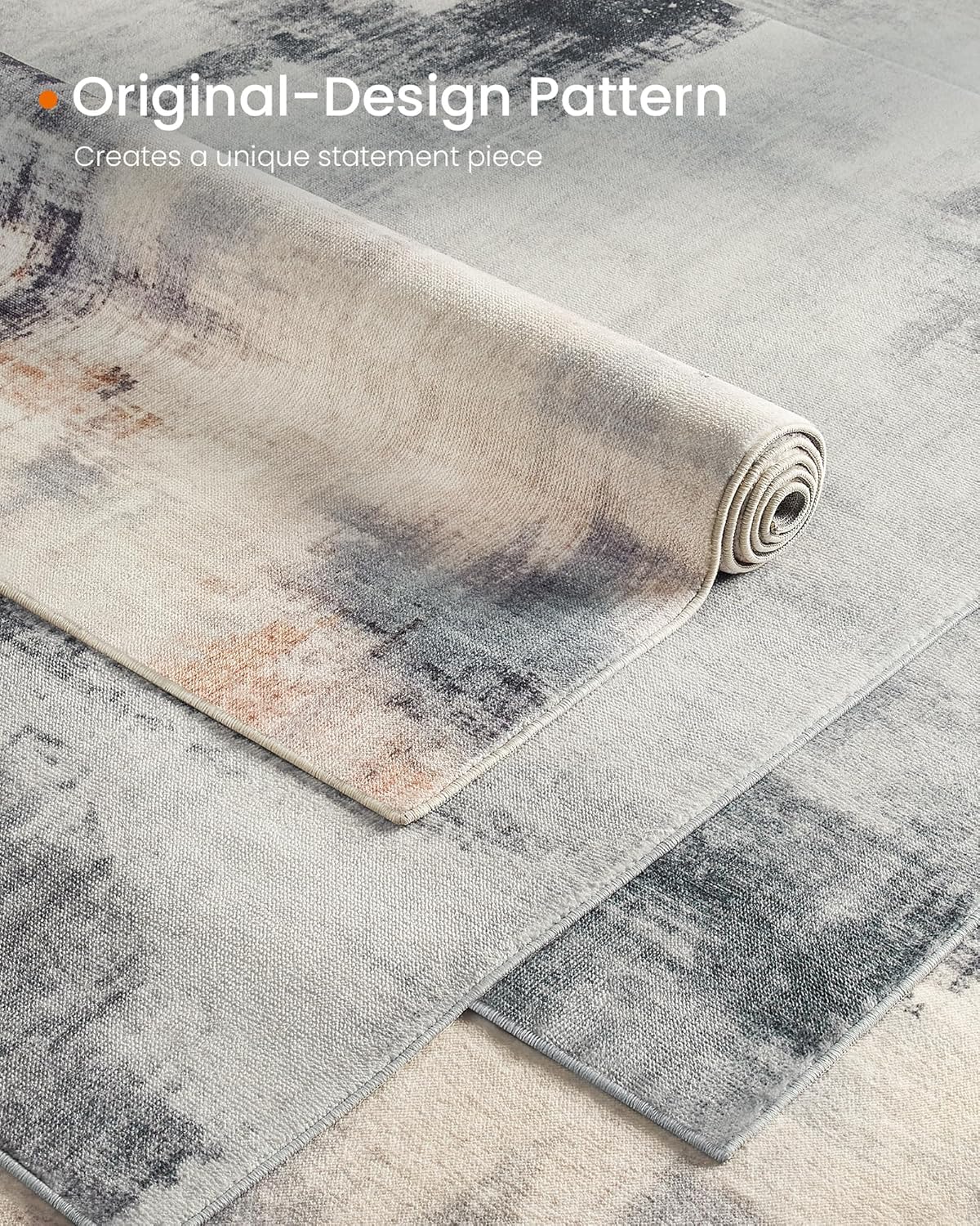 Vloerkleed abstract - 140x200 cm - laagpolig - antislip - grijstinten - TAR039G02 - Afbeelding 5