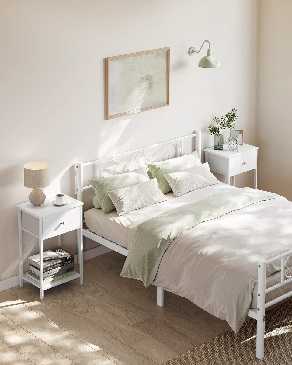 Vasagle - nachtkastje - hoogte 60 cm - met lade - wit - LGS021W14 - Afbeelding 4