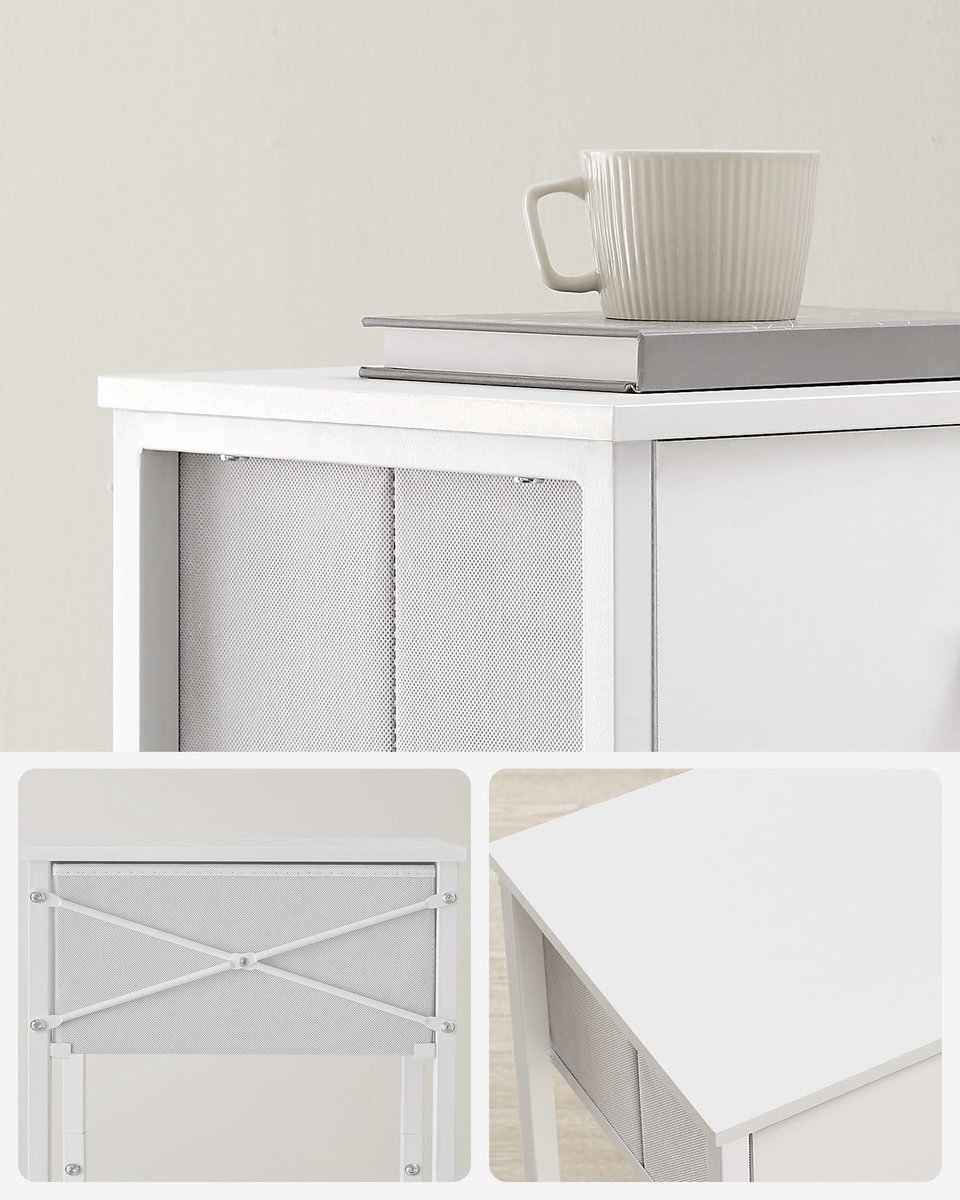 Vasagle - nachtkastje - hoogte 60 cm - met lade - wit - LGS021W14 - Afbeelding 5