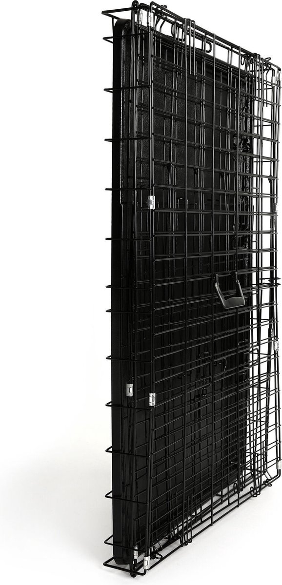 Hondenkooi - hondenbench - 77x48x54 cm - metalen transportkooi hond- autotransportbox- opvouwbaar - zwart - Afbeelding 5