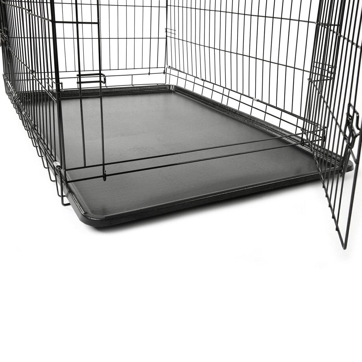 Hondenkooi - hondenbench - 77x48x54 cm - metalen transportkooi hond- autotransportbox- opvouwbaar - zwart - Afbeelding 6