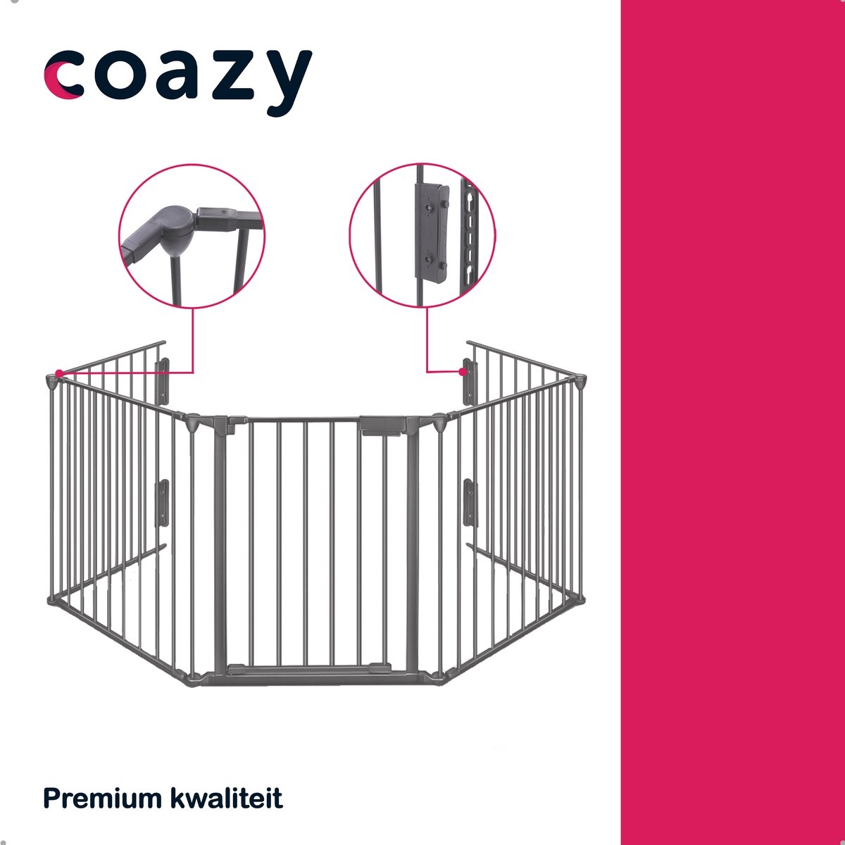 Haardscherm 300cm - openhaard hek - veiligheidshek - kachelhek - wit - metaal - Afbeelding 6