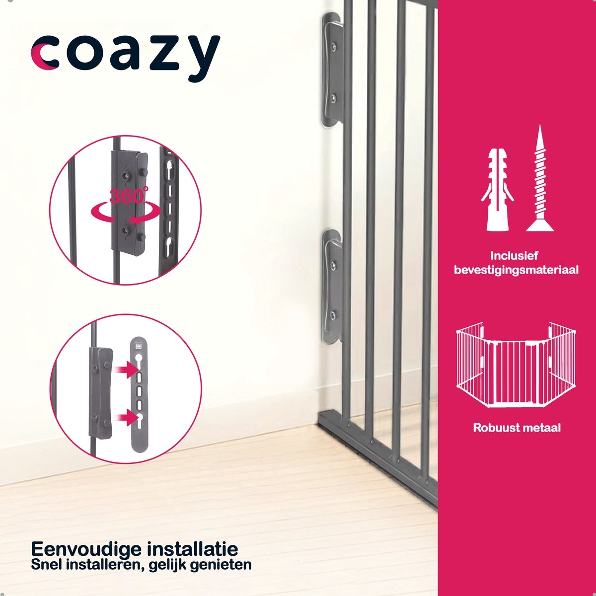 Haardscherm 300cm - openhaard hek - veiligheidshek - kachelhek - wit - metaal - Afbeelding 7