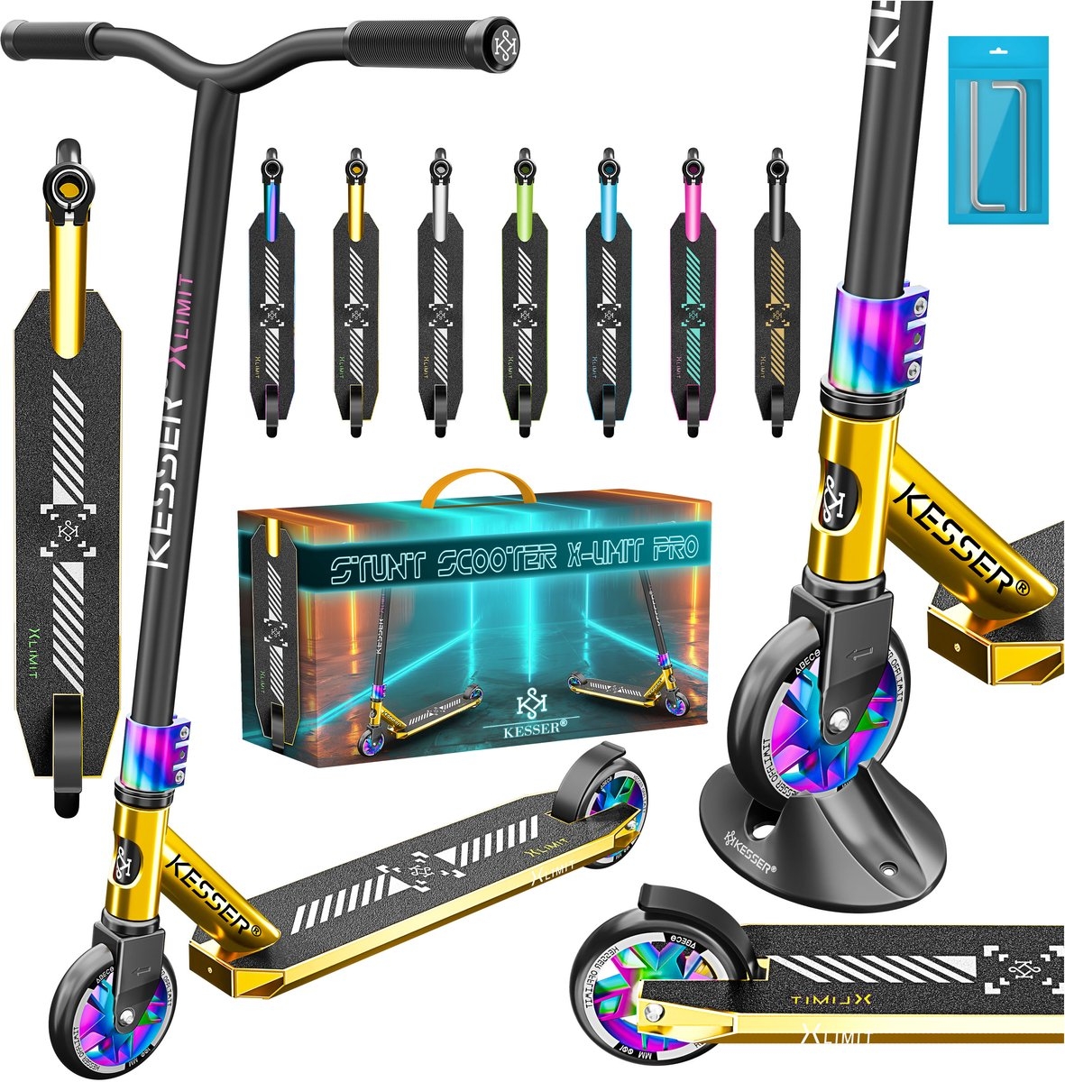 Stuntstep X-Limit-Pro 360° volwassenen en kinderen - abec lagers en 110 mm wielen - max 100 kg - Afbeelding 2