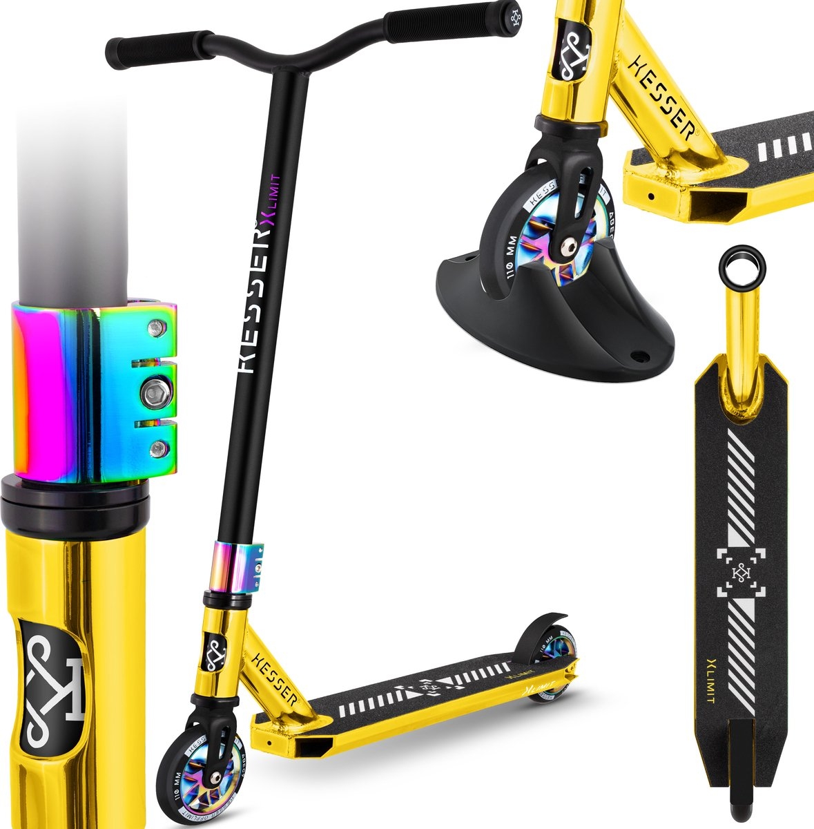 Stuntstep X-Limit-Pro 360° volwassenen en kinderen - abec lagers en 110 mm wielen - max 100 kg - Afbeelding 4