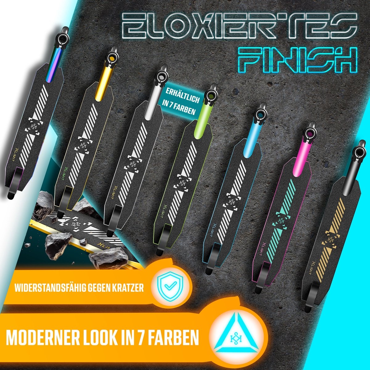 Stuntstep X-Limit-Pro 360° volwassenen en kinderen - abec lagers en 110 mm wielen - max 100 kg - Afbeelding 6