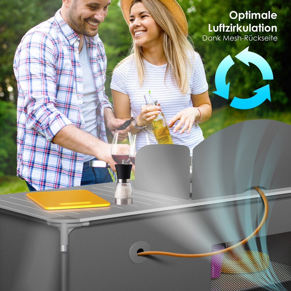 Campingkeuken opvouwbaar - campingkast inclusief opbergtas - kampeerkeuken / kampeerkast - grijs / Typ F4 - Afbeelding 6