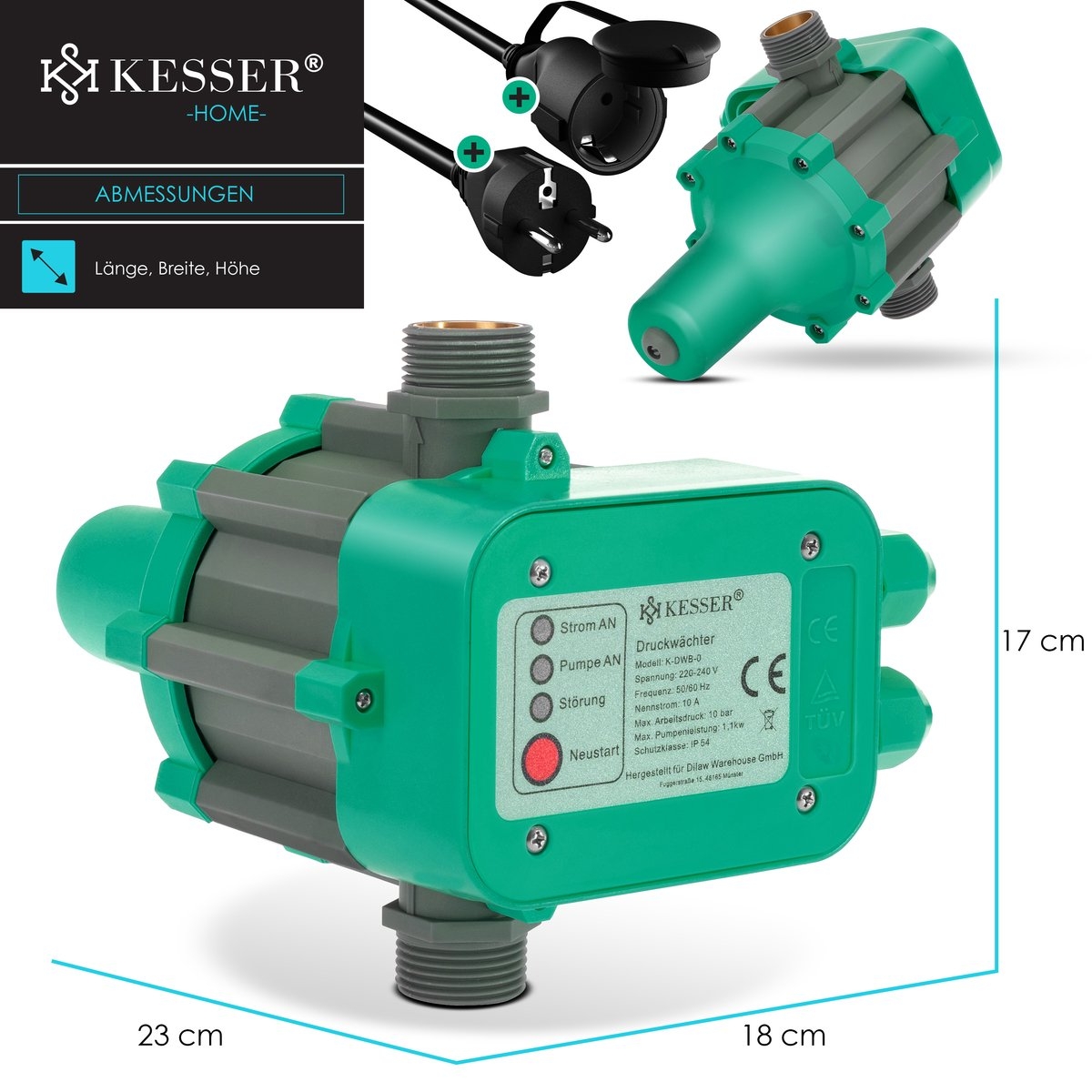Elektronische drukschakelaar voor waterpomp en dompelpomp - automatische pomp schakelaar - Afbeelding 3