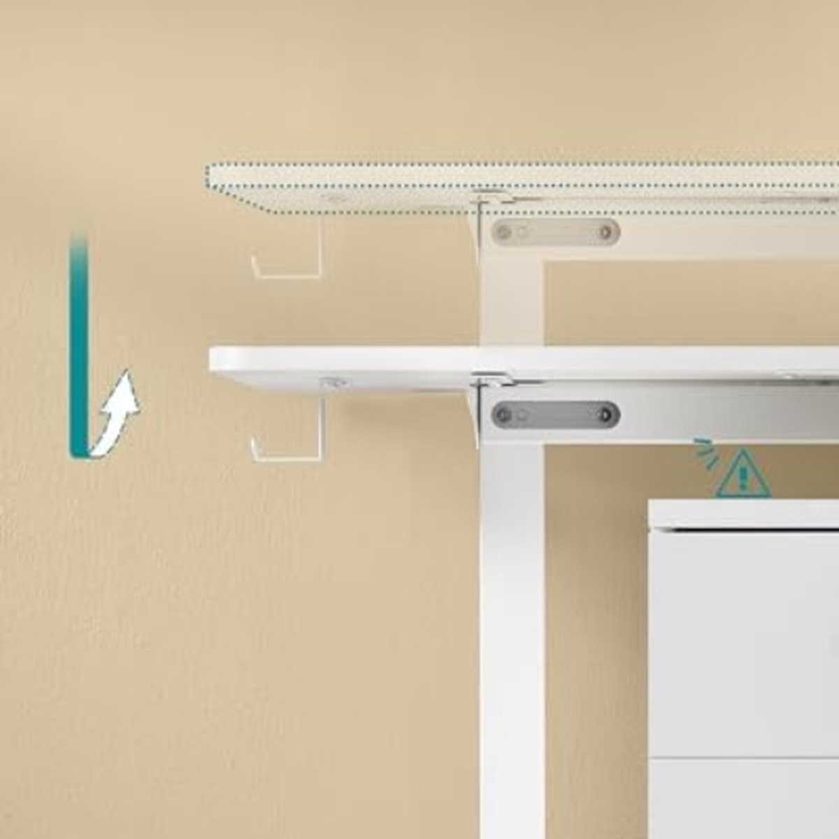 Zit sta bureau 120x60 cm - hoogte verstelbaar 72 t/m 120 cm - elektrisch - wit - LSD132W01 - Afbeelding 6