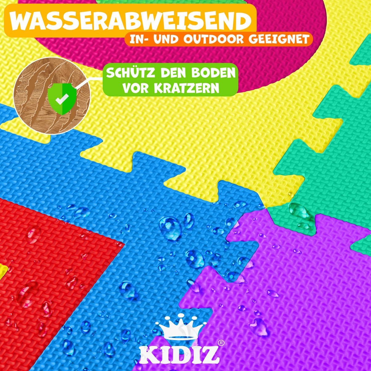 86-Delige puzzelmat / speelmat - speeltapijt - leermat met letters en cijfers - voor baby, peuter en kind - gekleurd - Afbeelding 3
