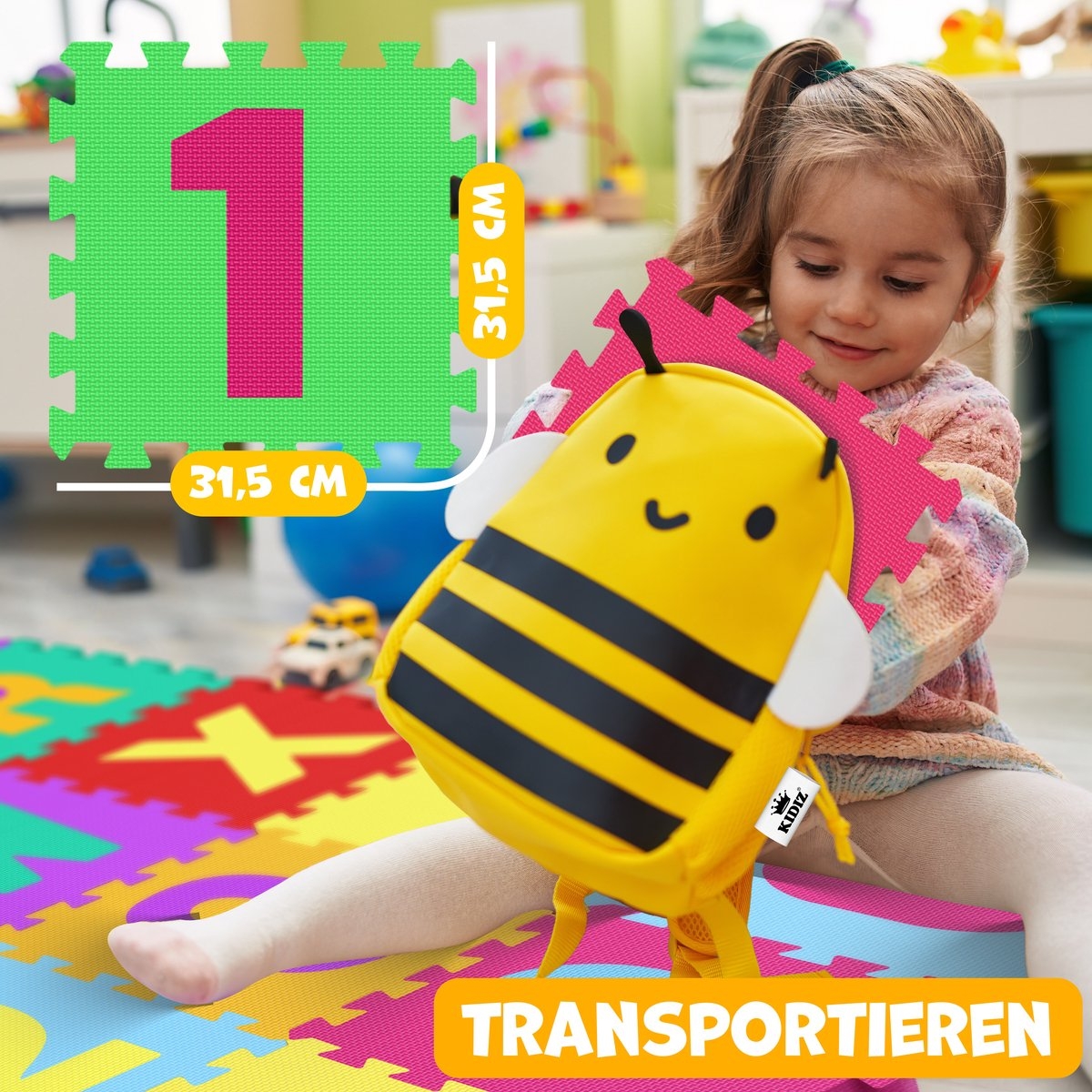 86-Delige puzzelmat / speelmat - speeltapijt - leermat met letters en cijfers - voor baby, peuter en kind - gekleurd - Afbeelding 4