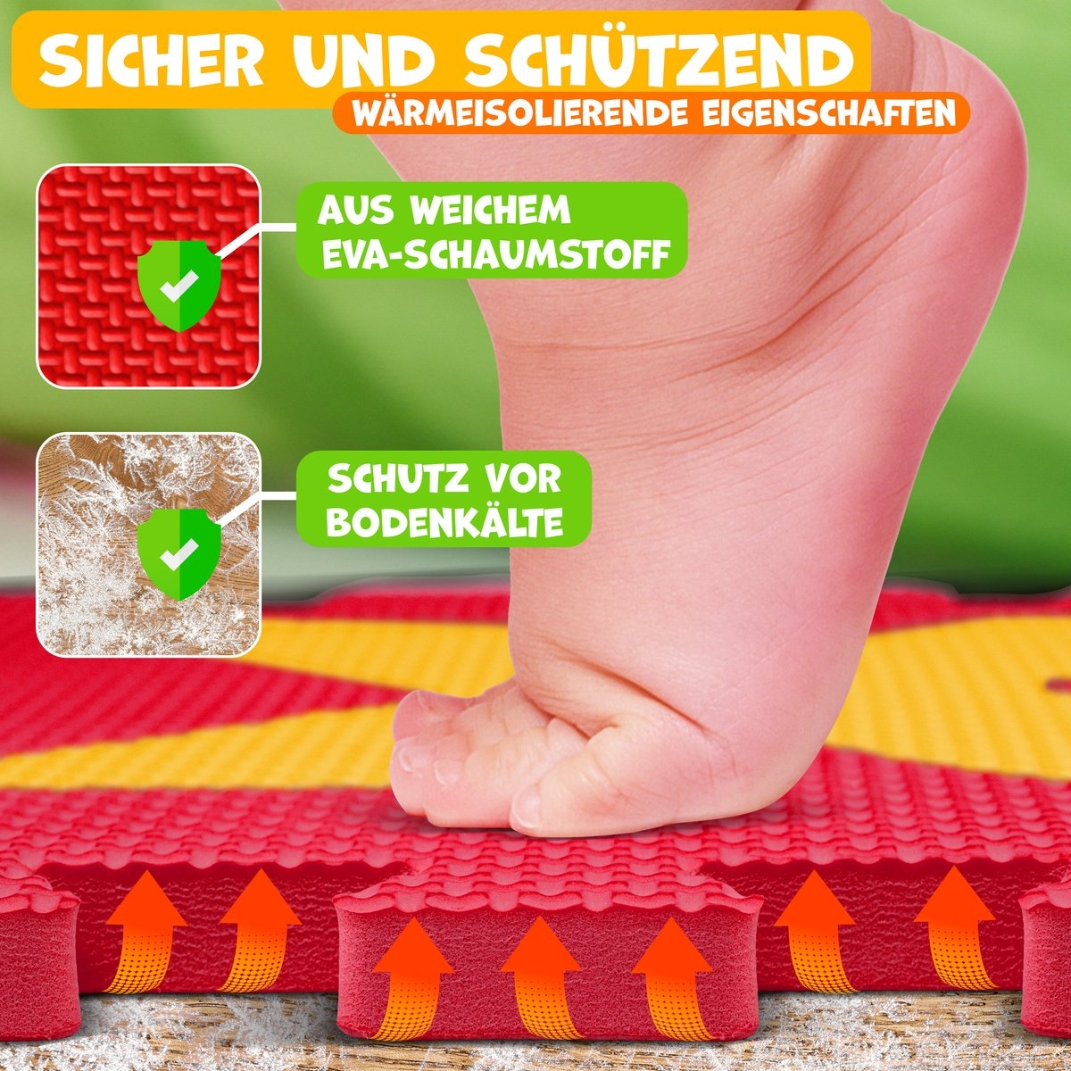 86-Delige puzzelmat / speelmat - speeltapijt - leermat met letters en cijfers - voor baby, peuter en kind - gekleurd - Afbeelding 8