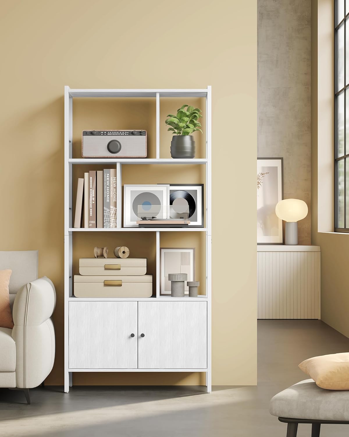 Witte - Houten - 4 deuren - 4 planken - Slaapkamer - Boekenkast kopen? | Korting tot 34
