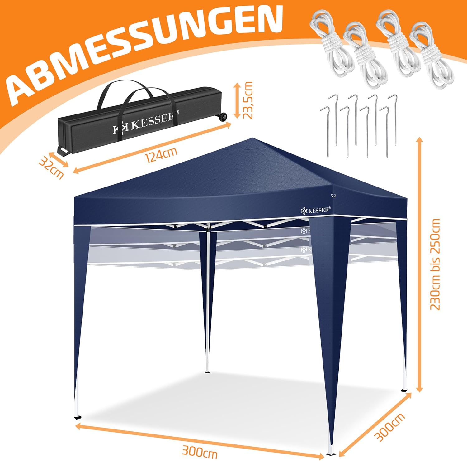 Partytent - 3x3m - Paviljoen - Opvouwbaar en Waterdicht - Easy